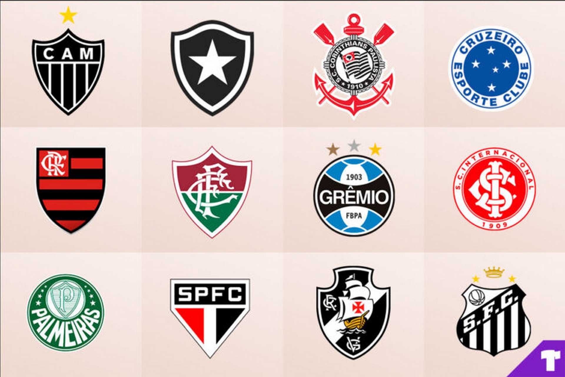 Torcedores elegem os seis maiores clubes do futebol brasileiro