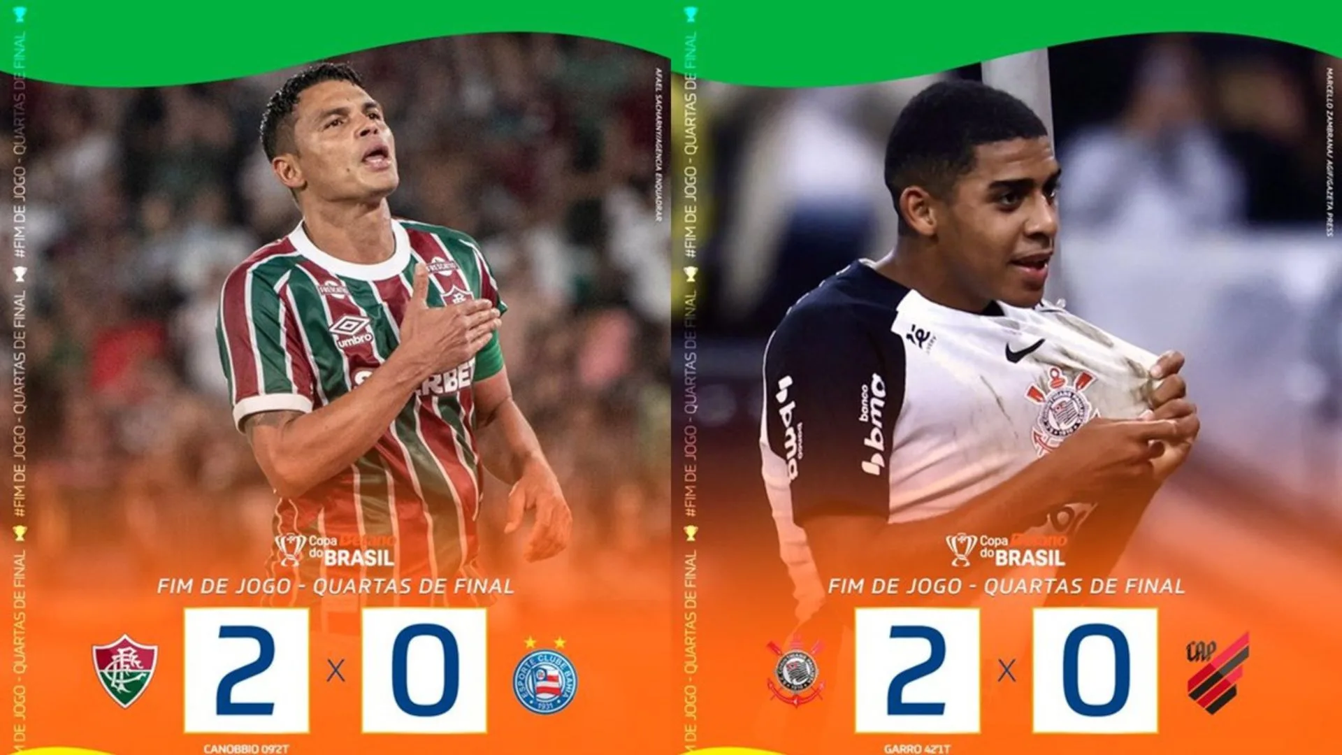 Corinthians e Fluminense seguem na luta pelo título da Copa do Brasil